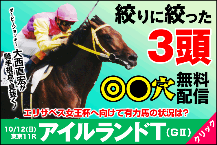 大西直弘の絞りに絞った３頭